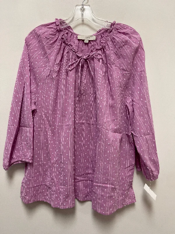 Top Long Sleeve By Loft In Purple, Size: Xl Business