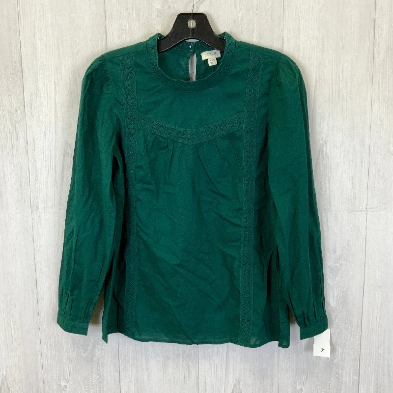 Top Long Sleeve By J. Crew In Green, Size: Xxs Practical Men's Multi