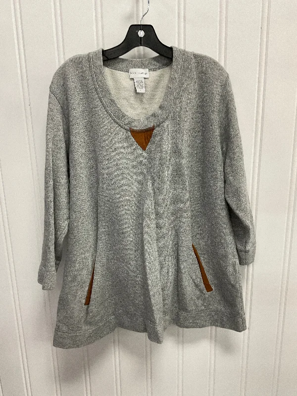 Sweatshirt Crewneck By Soft Surroundings In Grey, Size:1X Elegant Men's Cashmere