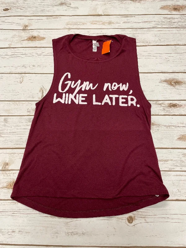 Athletic Tank Top By Bella + Canvas In Maroon, Size: S Sporty Men's Athleisure 