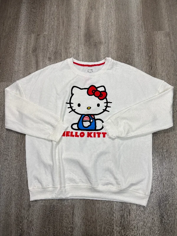 Sweatshirt Crewneck By Hello Kitty In White, Size: 1x Cclassic Men's Tweed