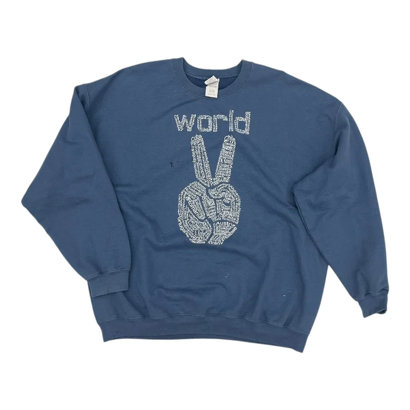 Sweatshirt Crewneck By Gildan In Blue, Size:2X Beach
