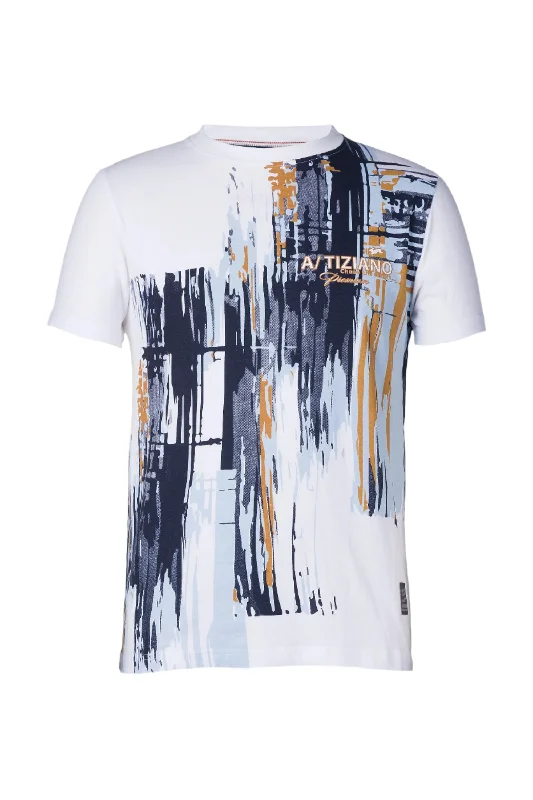 Ethan | Men's Graphic Print Crewneck Tee Sophisticated Men's 