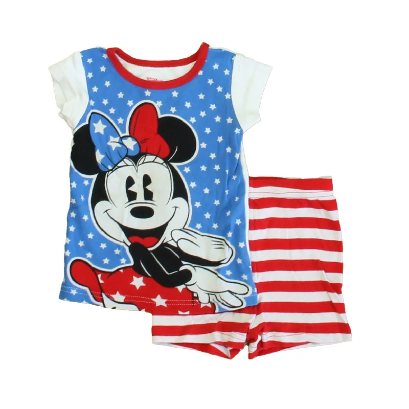 Disney Girls Red | White | Blue Minnie 2-piece Pajamas Sophisticated Men's 
