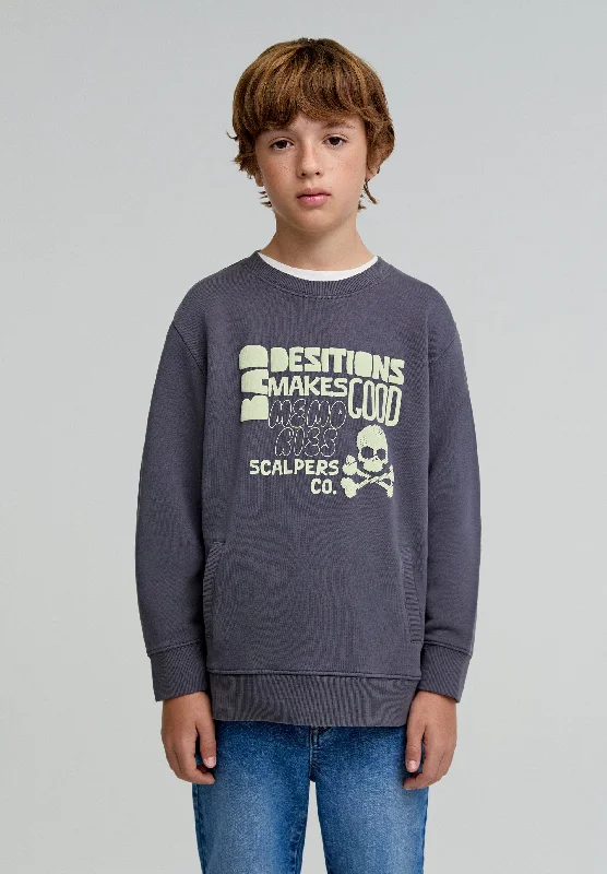SWEATSHIRT WITH FRONT PRINT Minimalist Men's Casual 