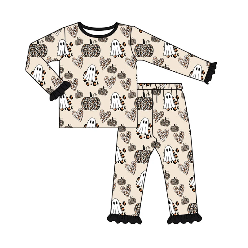 Preorder GLP1626 NO MOQ Leopard print Pumpkin Heart Ghost Black lace beige long sleeve pants pajamas set Youthful Men's Pop Preorder GLP1626 NO MOQ Leopard print Pumpkin Heart Ghost Black lace beige long sleeve pants pajamas set Youthful Men's Pop