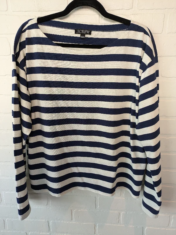 Top 3/4 Sleeve By J. Crew In Blue & White, Size: L Tough Men's Tactical