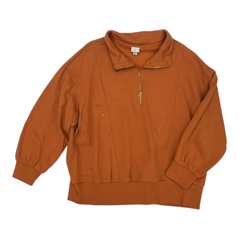 Sweatshirt Collar By A New Day In Orange, Size:3X Preppy Men's College