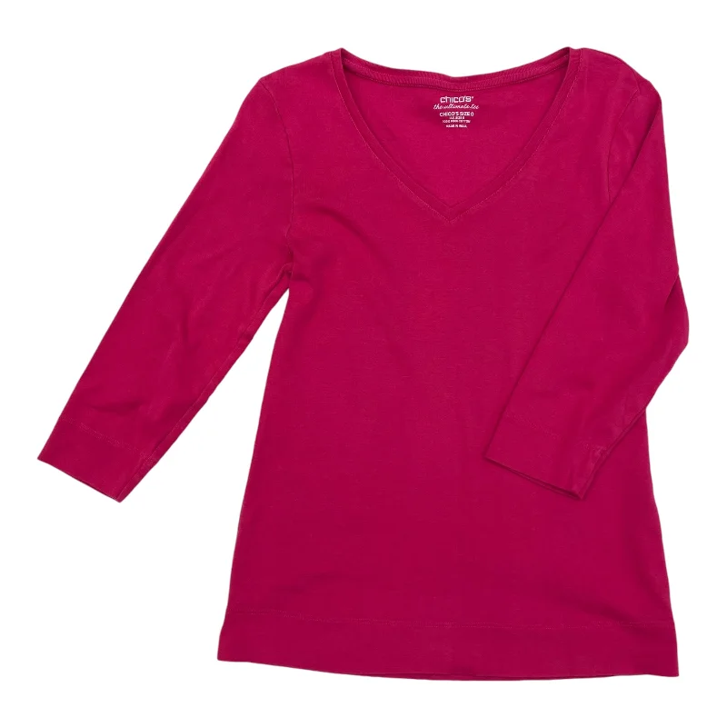 Top 3/4 Sleeve By Chicos In Pink, Size:S Dynamic Men's Moto