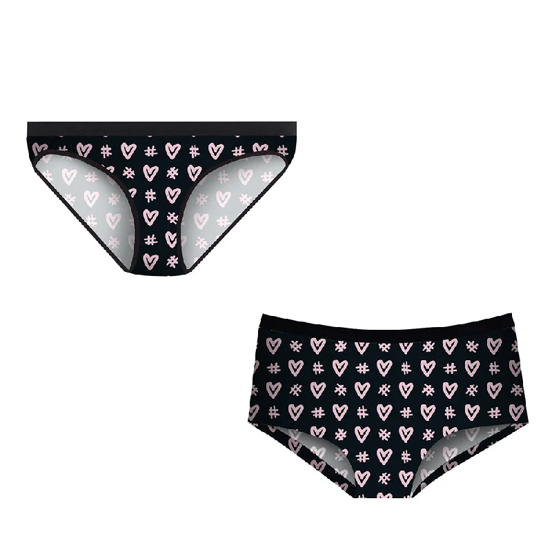Matching Pairs Cheeky/Bikini - #hearts Tailored