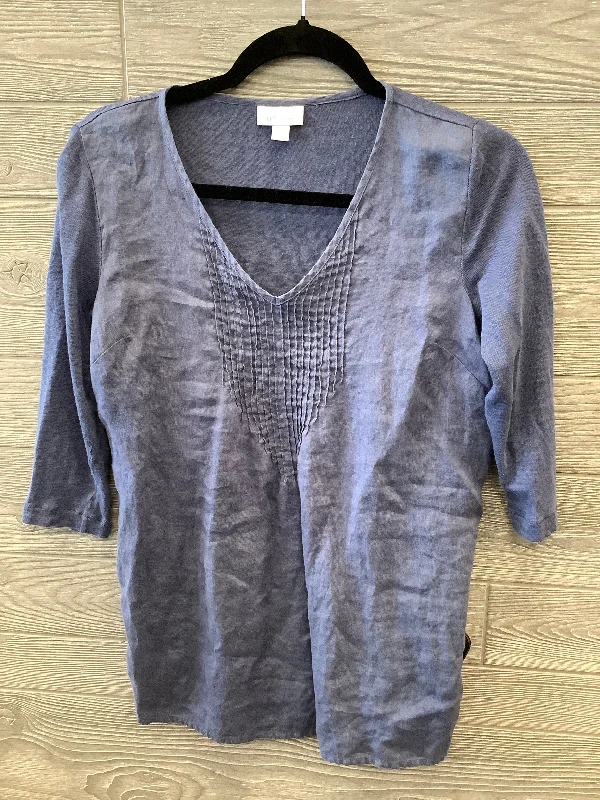 Top 3/4 Sleeve By J. Jill In Blue, Size: Xs Sophisticated Men's French