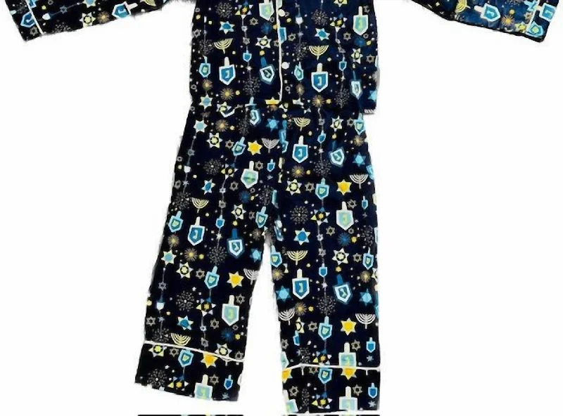 Kids Dreidel Loungewear In Blue Multi Vintage Men's 1970S Disco