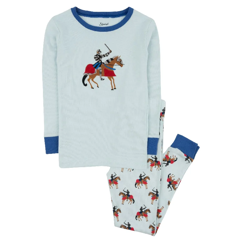 Kids Two Piece Cotton Pajamas Knights Dynamic Men's Glow