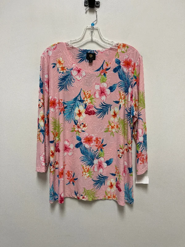 Top Long Sleeve By Jm Collections In Pink, Size: Xl Refined Men's Hand