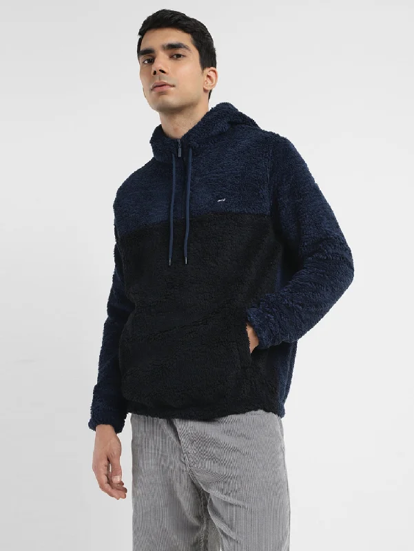 Men's Solid Blue Hooded Sweatshirt Lumberjack