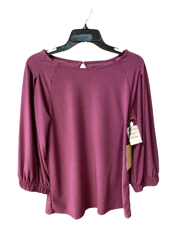 Top Long Sleeve By Halogen In Purple, Size: Xs Sleek Men's Metallic