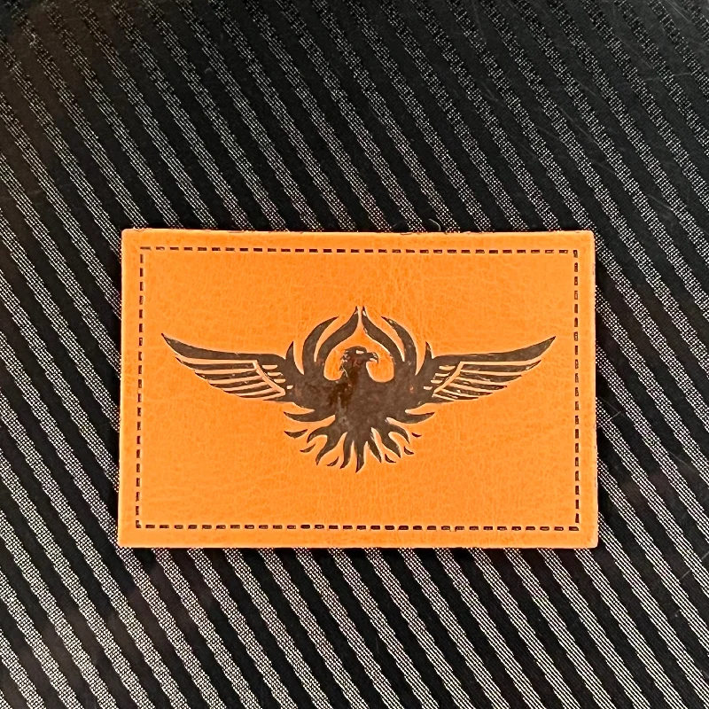 Eagle Leather Emblem Patch - Brown Leather Business