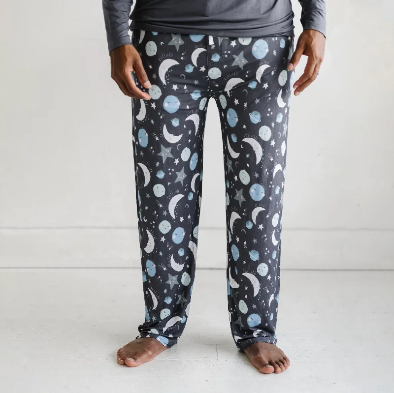 Blue To the Moon & Back Men's Pajama Pants Trendy Men's Oversized