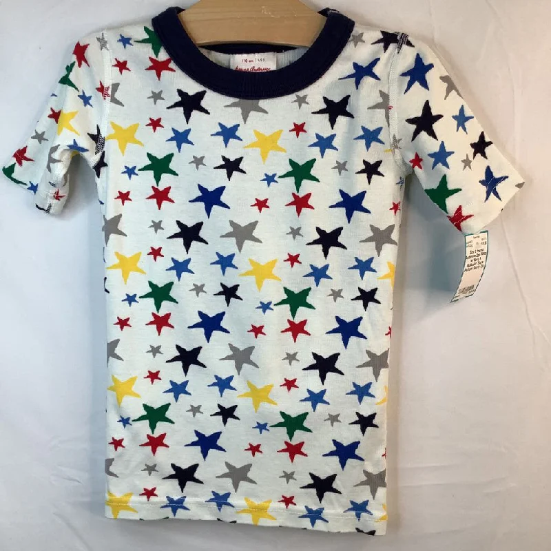 Size 5: Hanna Anderson 2pc White w/ Navy & Multicolor Stars Pattern Shorty Pjs Modern Men's Tech Size 5: Hanna Anderson 2pc White w/ Navy & Multicolor Stars Pattern Shorty Pjs Modern Men's Tech