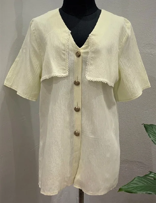 Vintage Square Collar Shirt (Large) Sleek Men's Contemporary 
