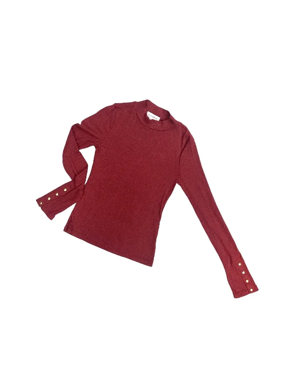 Top Long Sleeve By Treasure And Bond In Red, Size: S Sleek Men's Metallic