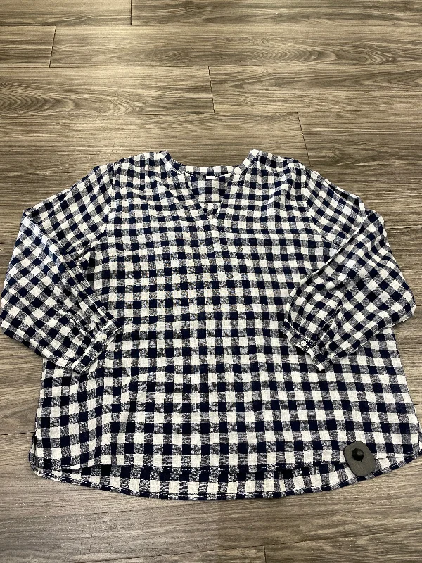Top Long Sleeve By Old Navy In Blue & White, Size: L Masculine Men's 