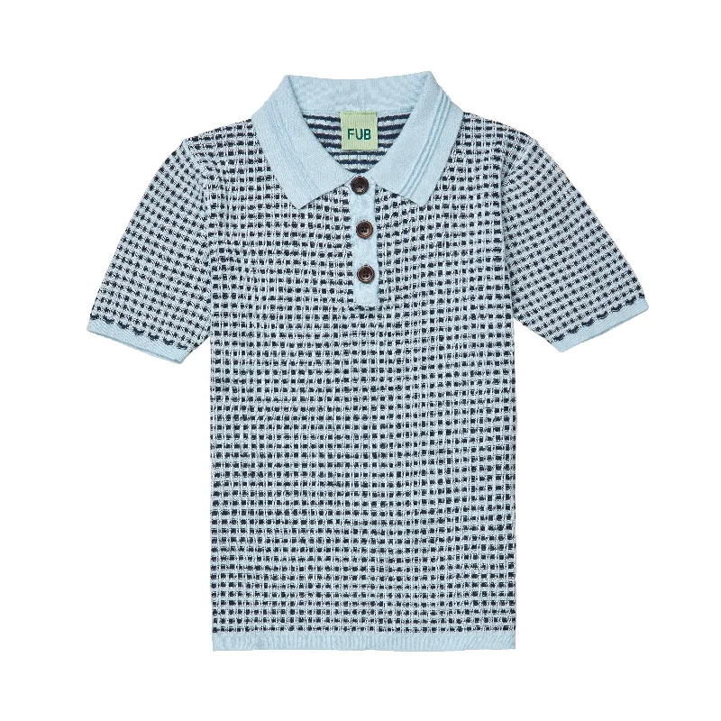 1925-POLO SHIRT-Light Blue/Dark Navy Sophisticated Men's French