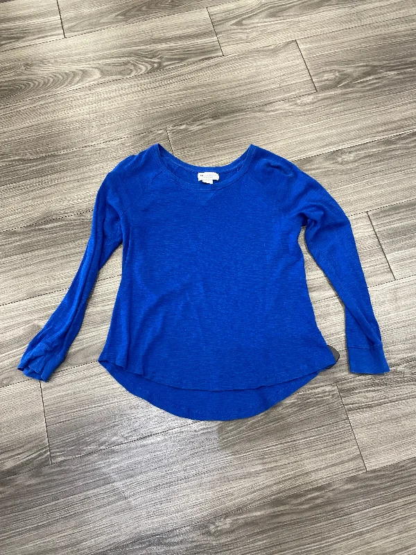 Top Long Sleeve By Liz Claiborne In Blue, Size: M Monochromatic Office Style