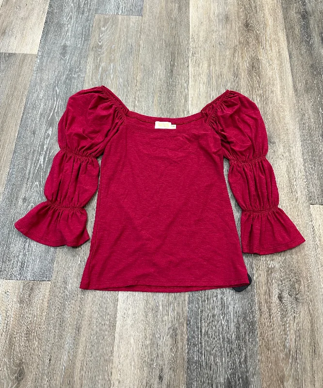 Top Long Sleeve By Nation Ltd In Red, Size: Xs Practical Men's Quick