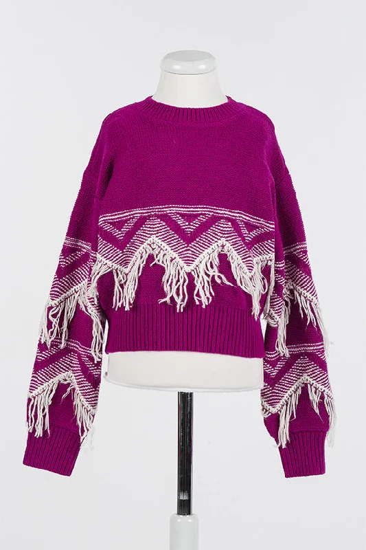 242GJ3131-SWEATER-Purple/White Youthful Men's Pop