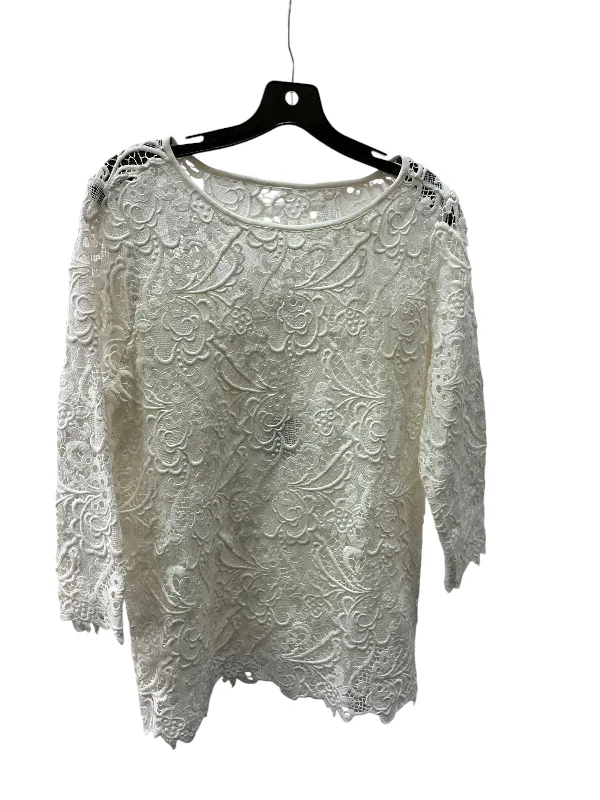 Top Long Sleeve By J Jill In Cream, Size: M Practical Men's Quick