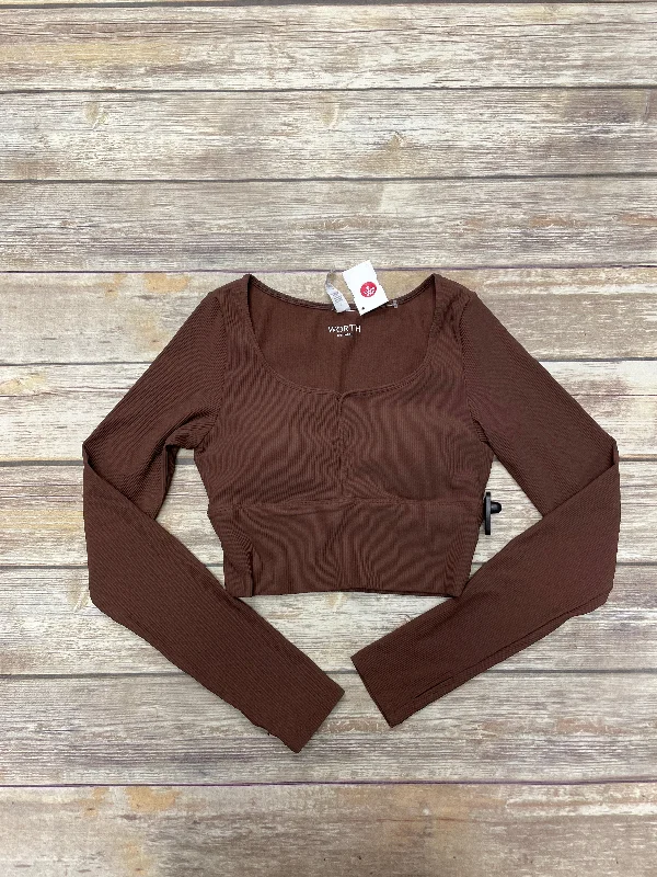 Top Long Sleeve By Worth Ny In Brown, Size: S Sleek Men's Contemporary 