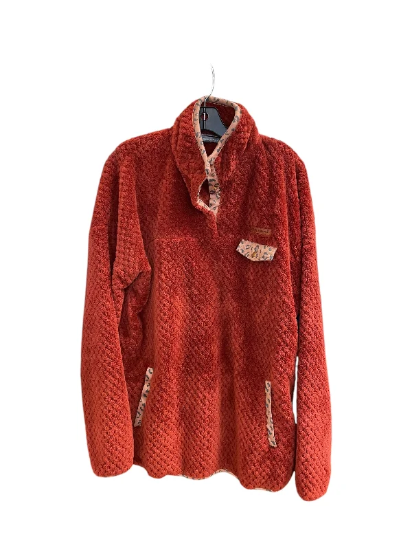 Sweatshirt Collar By Simply Southern In Orange, Size: 2x Practical Men's Quick