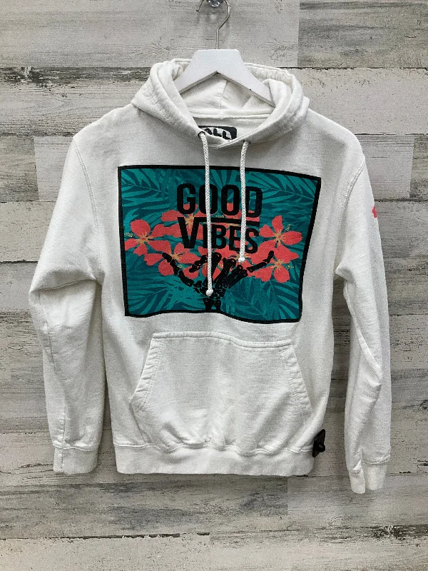 Sweatshirt Hoodie By Clothes Mentor In White, Size: S Laid