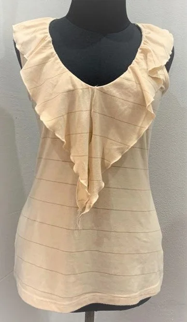 Frill V Neck Top (8/32) Sleek Men's Metallic