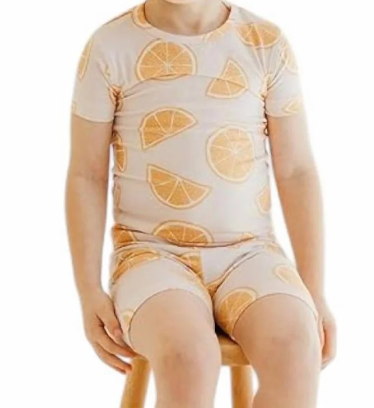 2 Piece Short Sleeve Pajama Set In Cutie Preppy Men's College