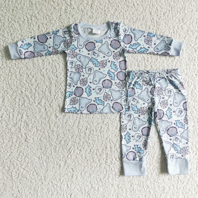 Clearance BLP0001 RST Boys Halloween blue long sleeve pants pajamas Beach