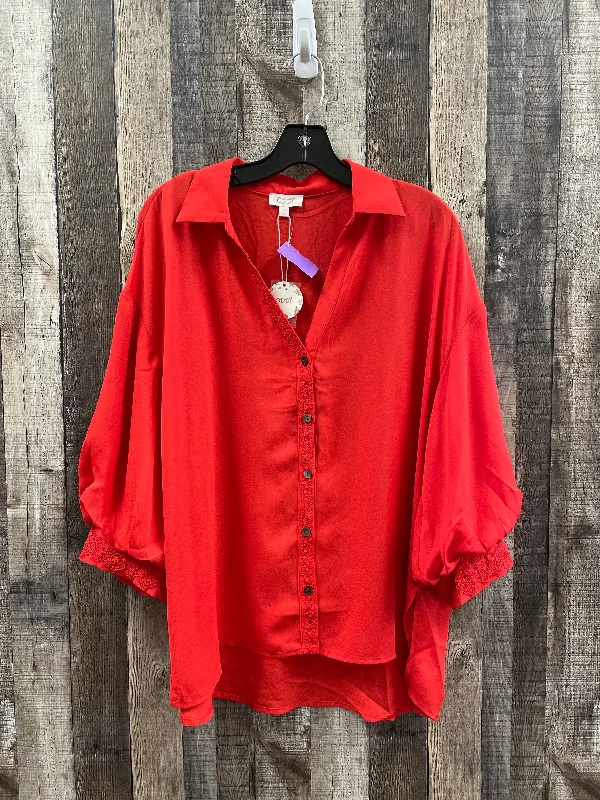 Top Long Sleeve By Oddi In Red, Size: M Refined Men's Hand