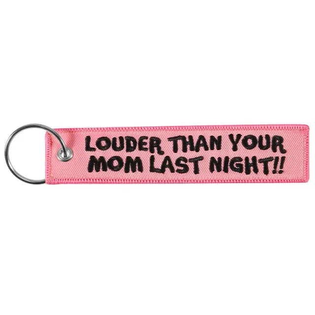 Motorcycle Key Chain - Louder Than Your Mom Pink Organic