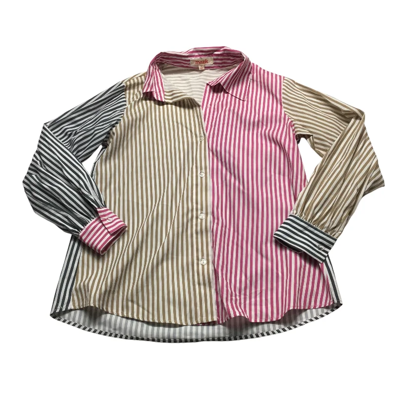 Top Long Sleeve By Clothes Mentor In Striped Pattern, Size: S Polished Men's Satin