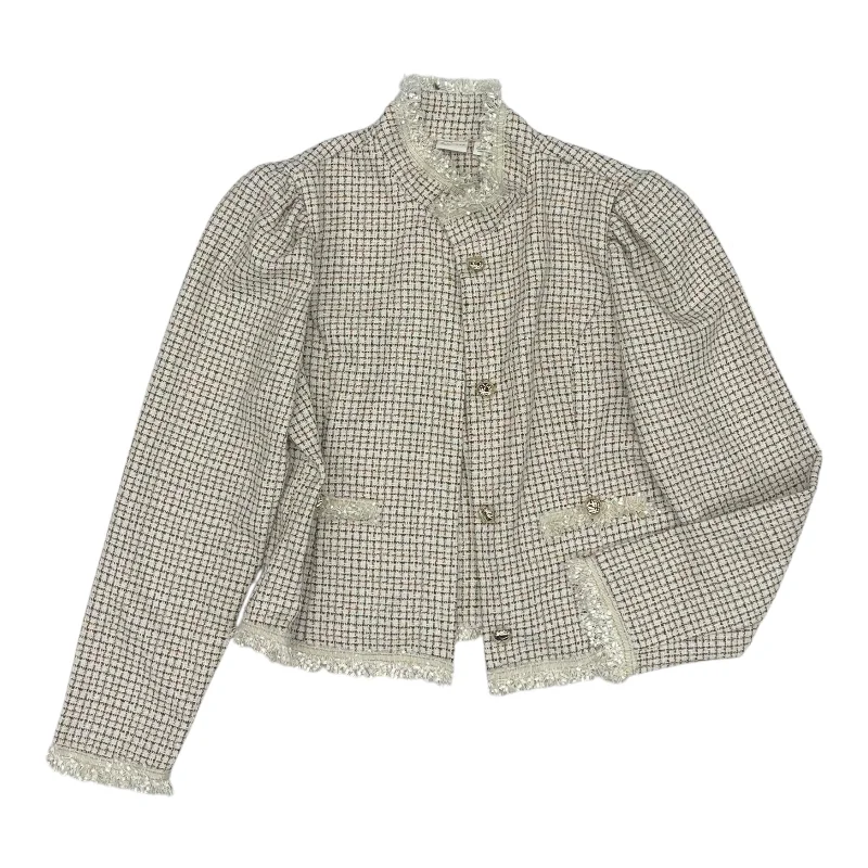 Blazer By Cato In Cream, Size:L Modern Men's Geometric
