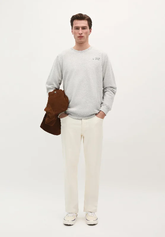 SWEATSHIRT WITH CHEST EMBROIDERY Refined Men's European