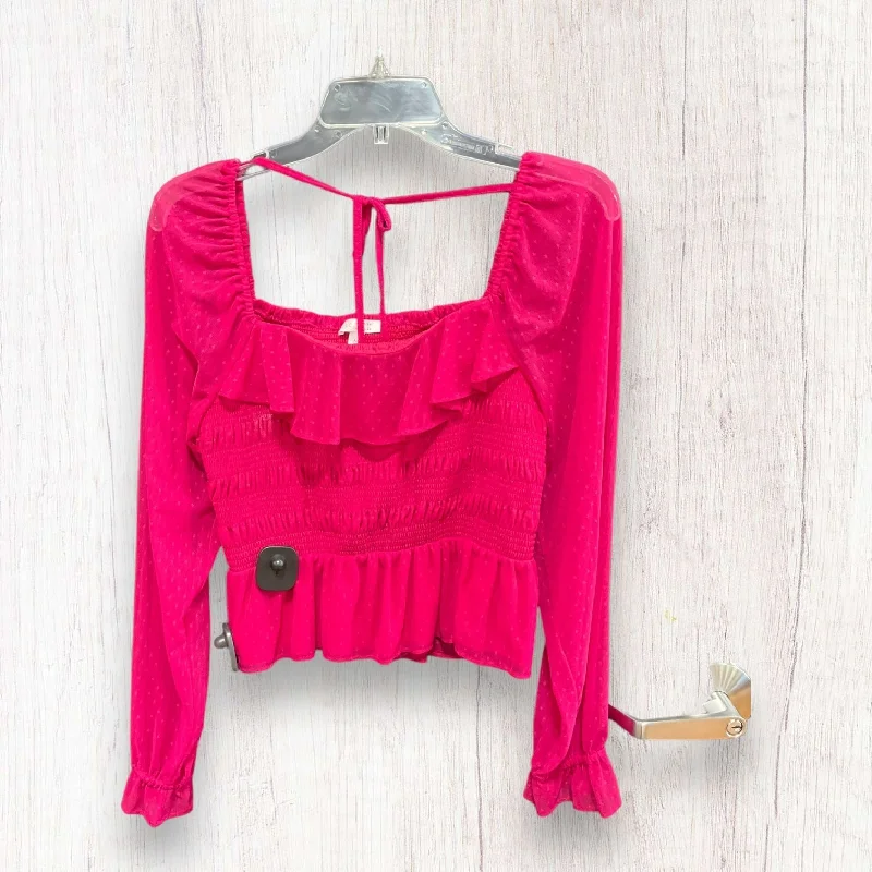 Top Long Sleeve By Lc Lauren Conrad In Pink, Size: M Organic