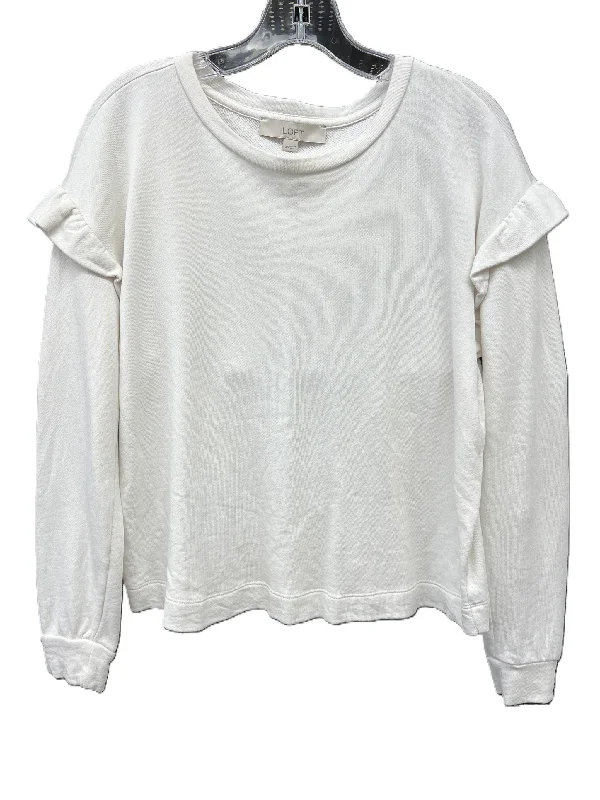 Top Long Sleeve By Loft In Cream, Size: Xs Gym